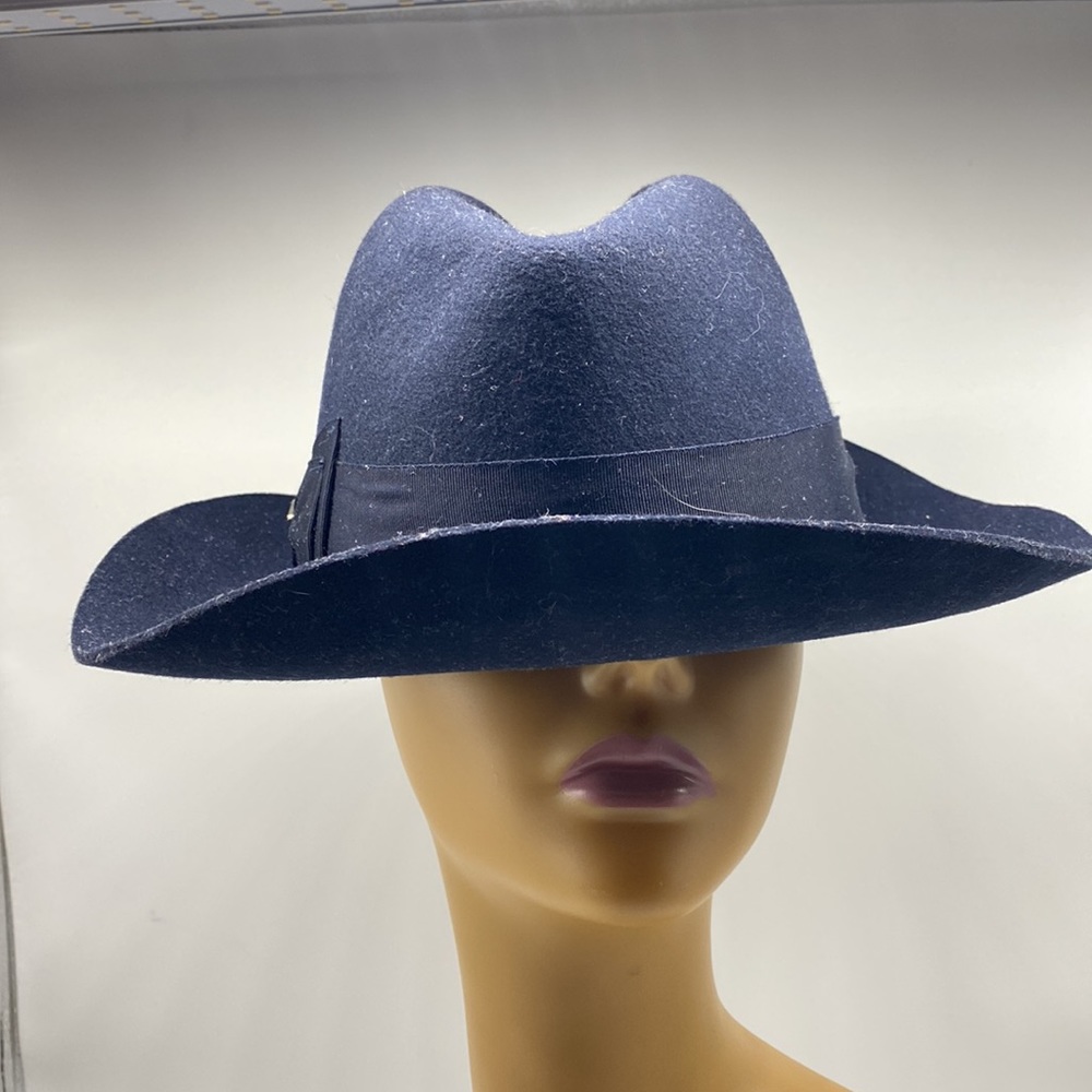 Stacy Adam’s Black Wool Felt Fedora Hat Size‎ M - Picture 2 of 13